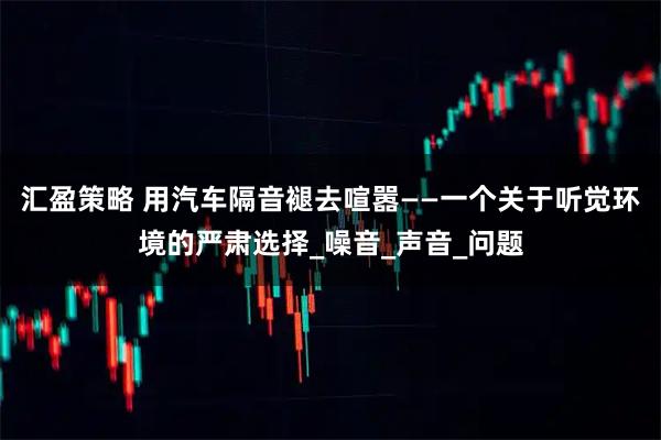 汇盈策略 用汽车隔音褪去喧嚣——一个关于听觉环境的严肃选择_噪音_声音_问题