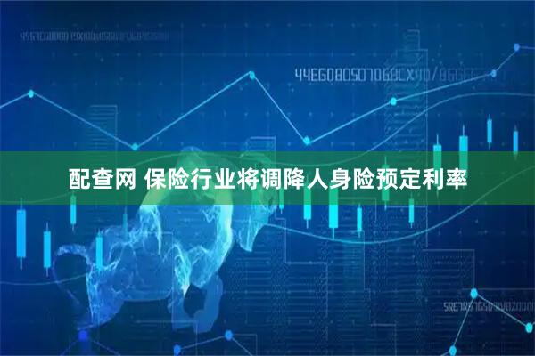 配查网 保险行业将调降人身险预定利率