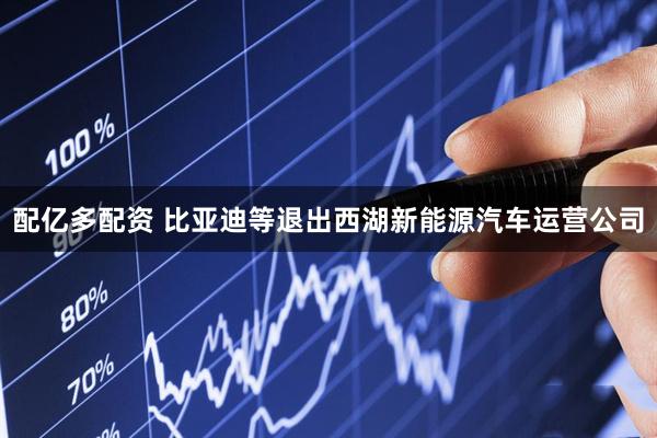 配亿多配资 比亚迪等退出西湖新能源汽车运营公司