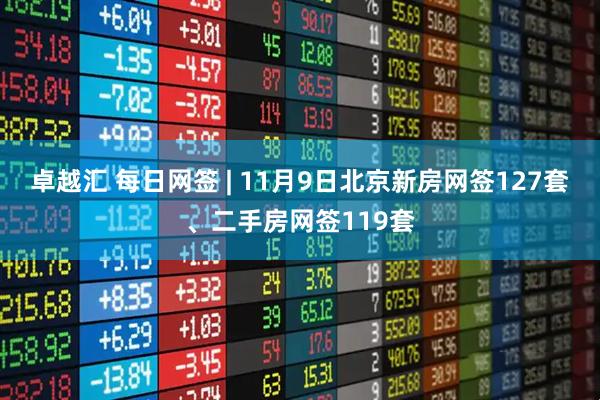 卓越汇 每日网签 | 11月9日北京新房网签127套、二手房网签119套